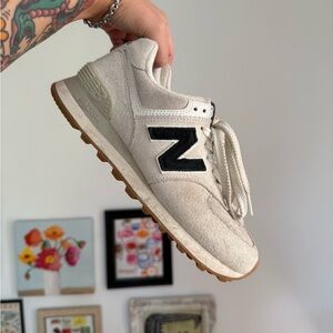 New Balance 574 Encap Off-White and Black Sneakers